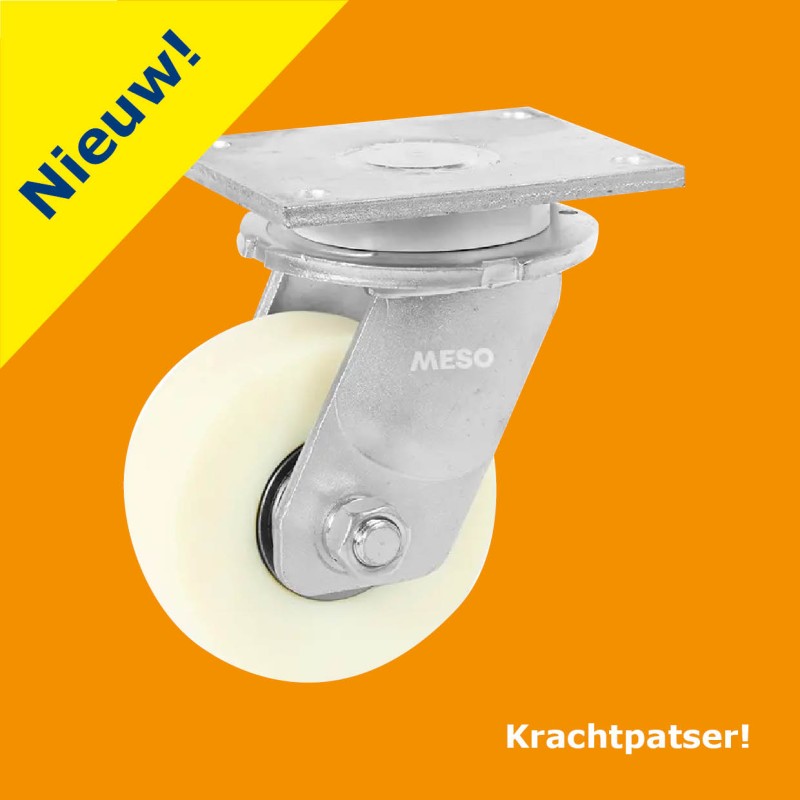 Nieuw: SUPER zwaarlast zwenkwiel tot 2400 kg (Nylon) Nieuw: SUPER zwaarlast zwenkwiel tot 2400 kg (Nylon)